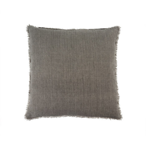 Lina Linen Pillow, Warm Grey 24x24