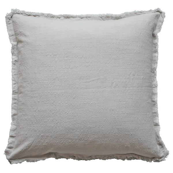 Fringe Cushion - Light Grey 26"x 26"