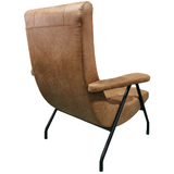 Retro Vegan Leather Accent Chair