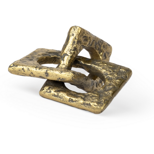 Gold Hammered Link Sculpture