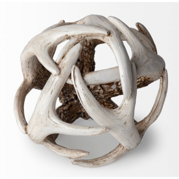 Ramus Brown Antler Shaped Decorative Resin Orb Ball