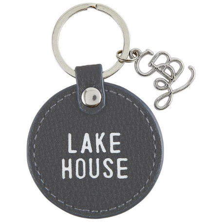 Leather Key Tag - Lake House