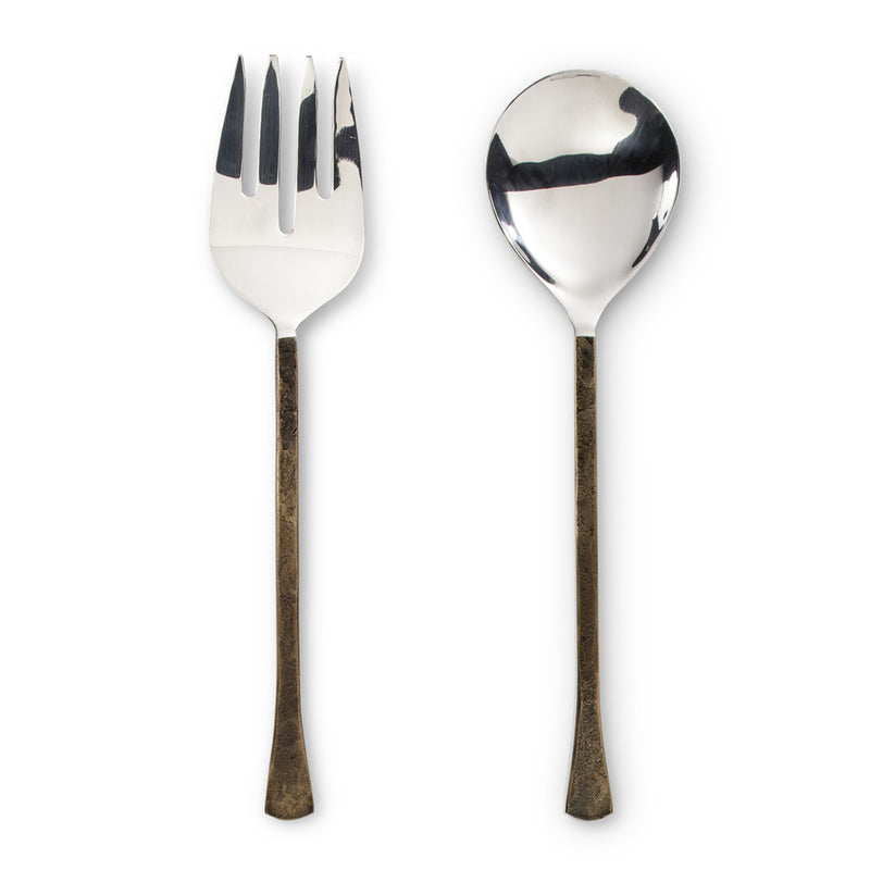 Salad Servers with Antique Finish Handle