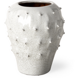 Julius Glossy White Ceramic Spoked Vase