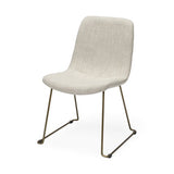 Sawyer Dining Chair - Beige Fabric and Gold Metal