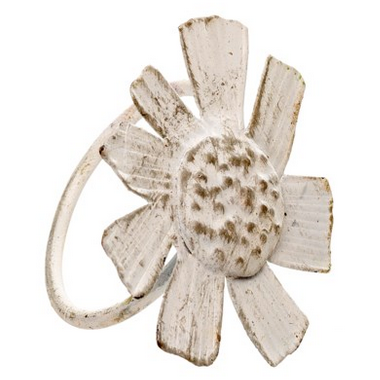 Flower Napkin Ring White