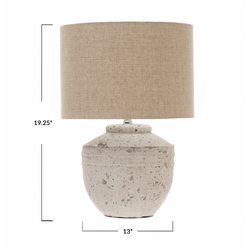 Distressed Cement Table Lamp