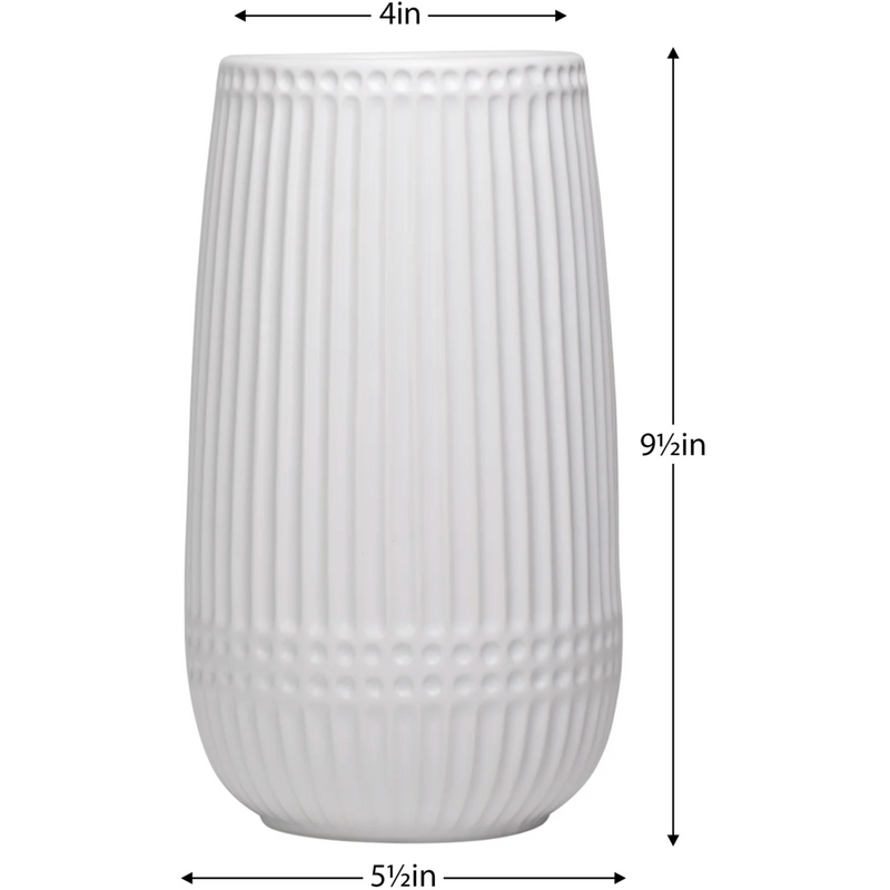 Aurora Ribbed Dot Vase - 9.5h"
