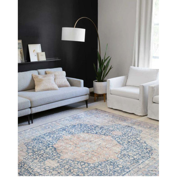 Layla Rug - Blue / Tangerine