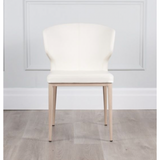 Heather Dining Chair with Natural Imprint Wood Base - Leatherette