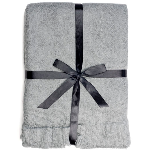 Stella Faux Mohair Throw Grey