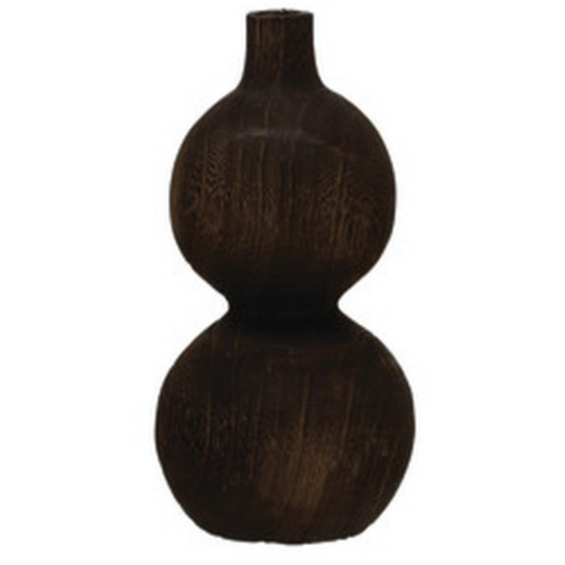 Paulownia Wood Vase, Black Stained Finish
