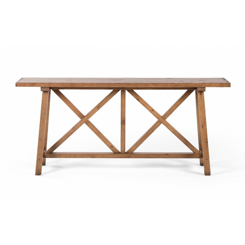 Trellis Console Table - Waxed Pine