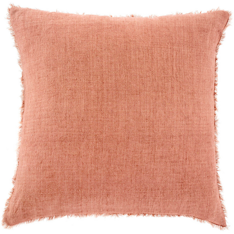 Lina Linen Cushion - 24x24 Redwood