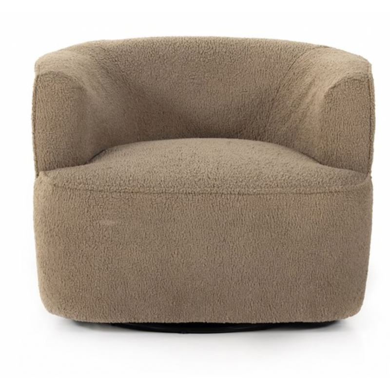 Mila Swivel Chair - Sheepskin Camel