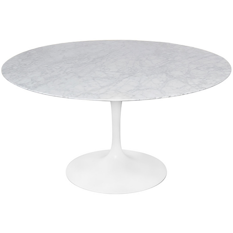 Flute Marble Top Round Dining Table