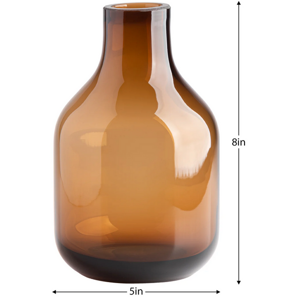Beau Mini Glass Bottle Vase - Brown