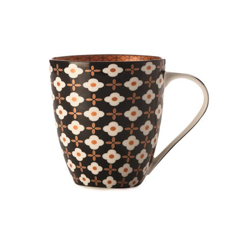 Marigold Black & White Flower Mug