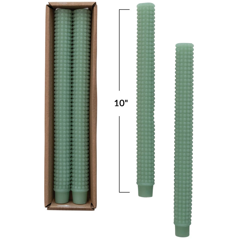 Hobnail Taper Candles in Box, Set of 2