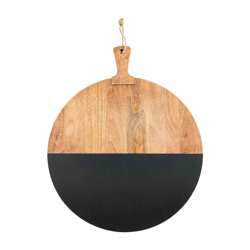 Two Toned Round Wooden Serving Board