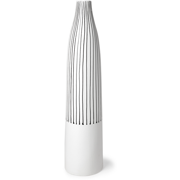 Kiara White Pinstripe Vase