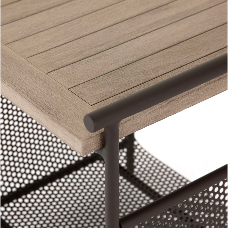 Ledger Outdoor End Table - Washed Brown