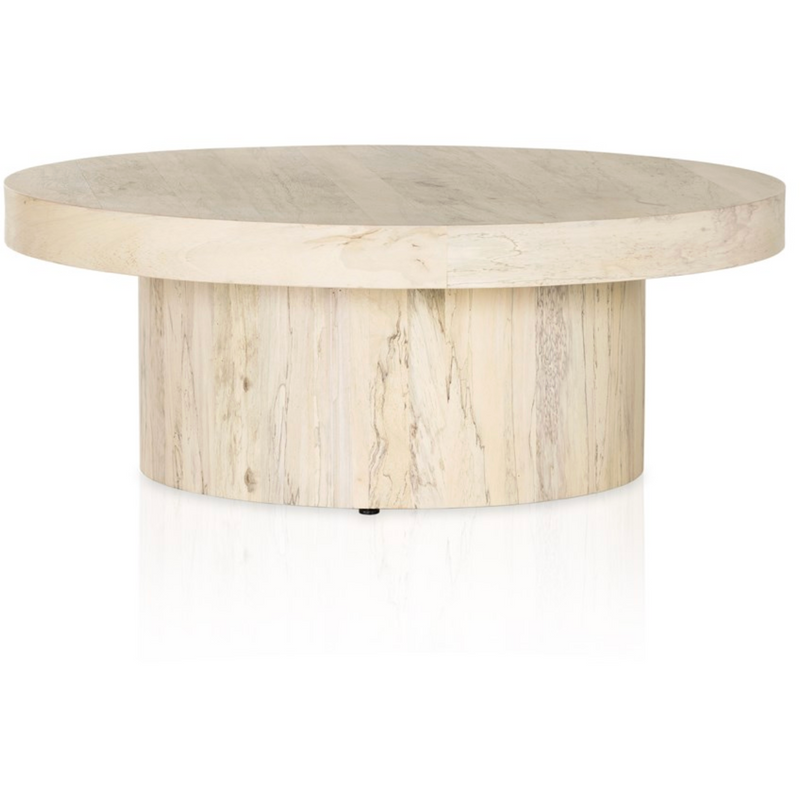 Hudson Pedestal Coffee Table in Bleached Spalted