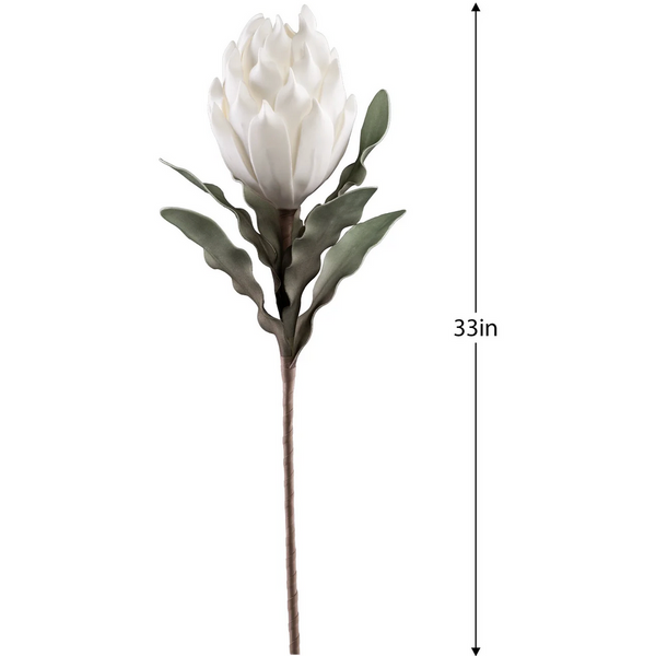 Desert Blooming Protea Stem - White