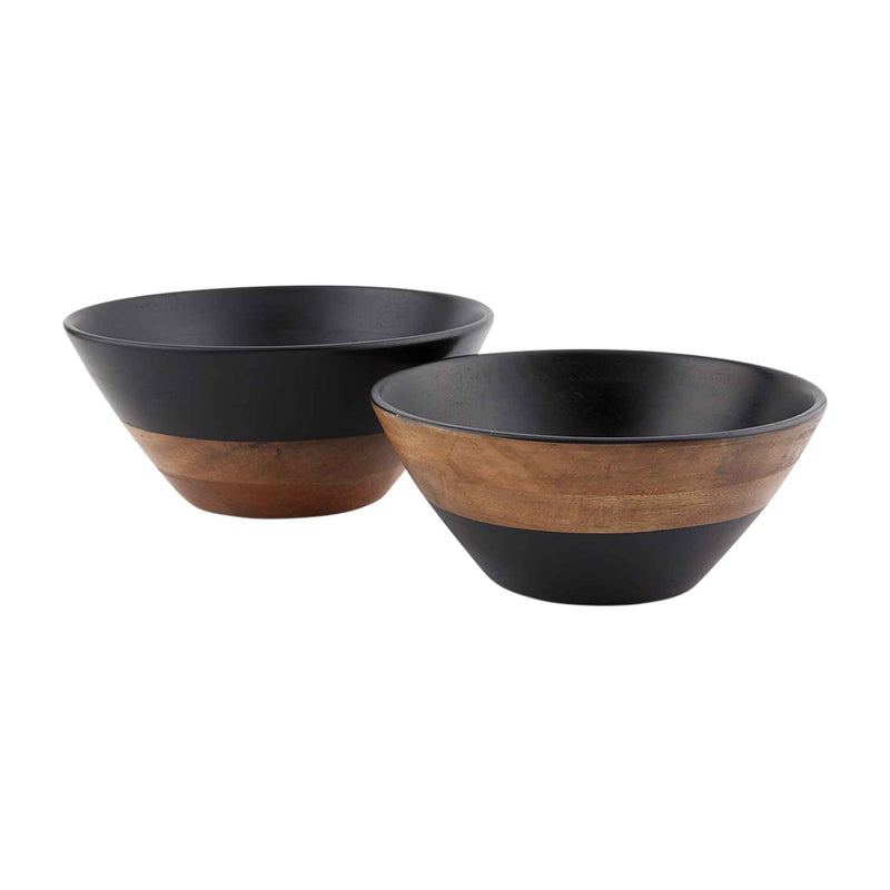 Black Nested Wooden Bowls