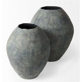 Gobi Grey Ceramic Oval Vase