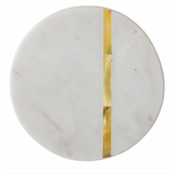 Marble Coasters, Metal Inlay, Set of 4