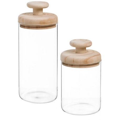 Adam Glass/Wood Canister Small