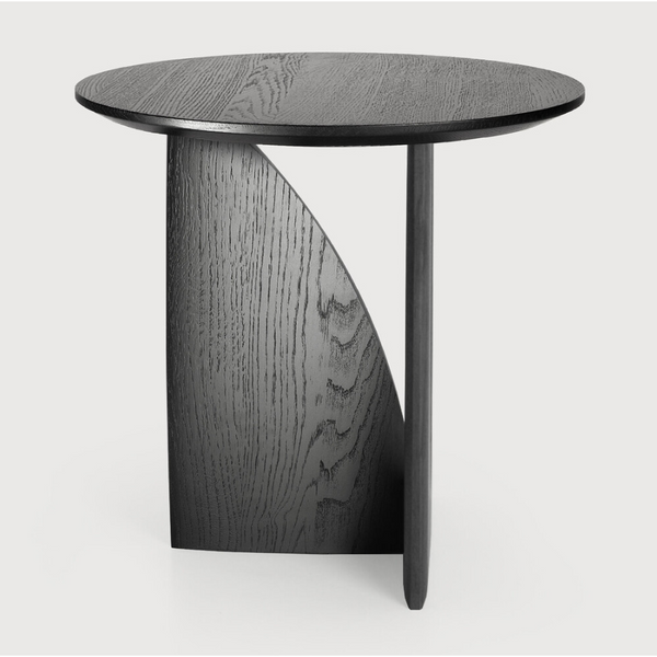 Geometric End Table in Black Oak