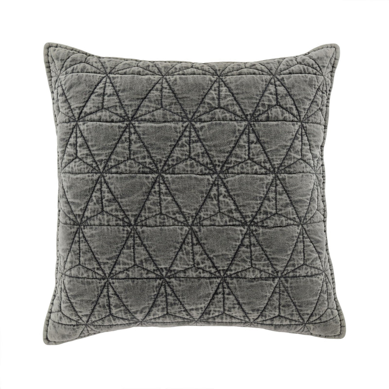 Quilted Velvet Cushion Dark Grey 20x20