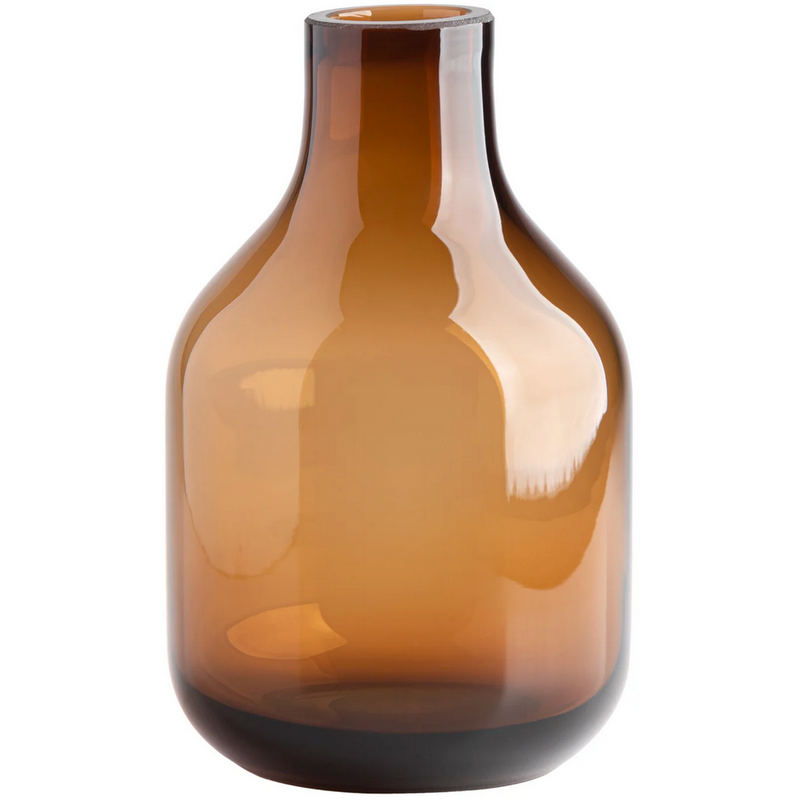 Beau Mini Glass Bottle Vase - Brown