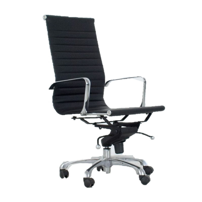 Aluminium High Back Office Chair - Black