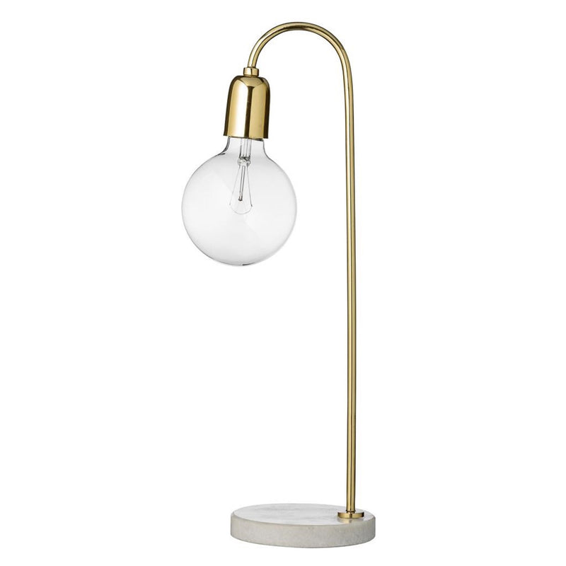 Gold Metal Table Lamp with Marble Base