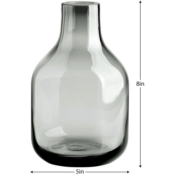 Beau Mini Glass Bottle Vase - Smoke