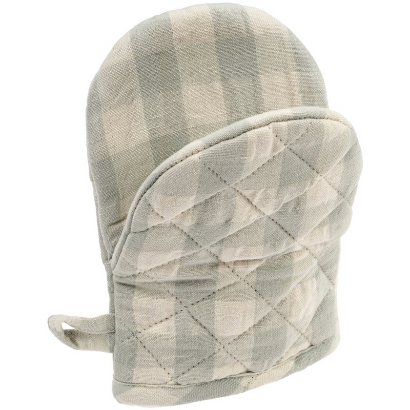 Linen Gingham Oven Mitt