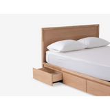Marcel Oak 6 Drawer Storage Bed