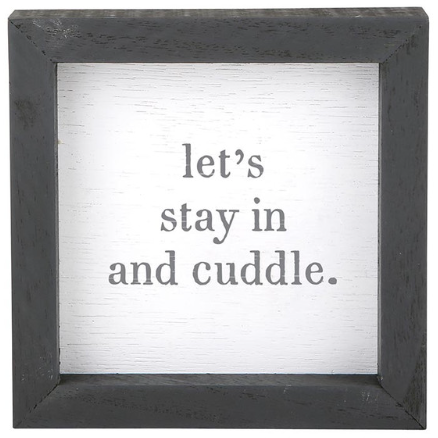 Let's Stay In and Cuddle- Petite Word Board