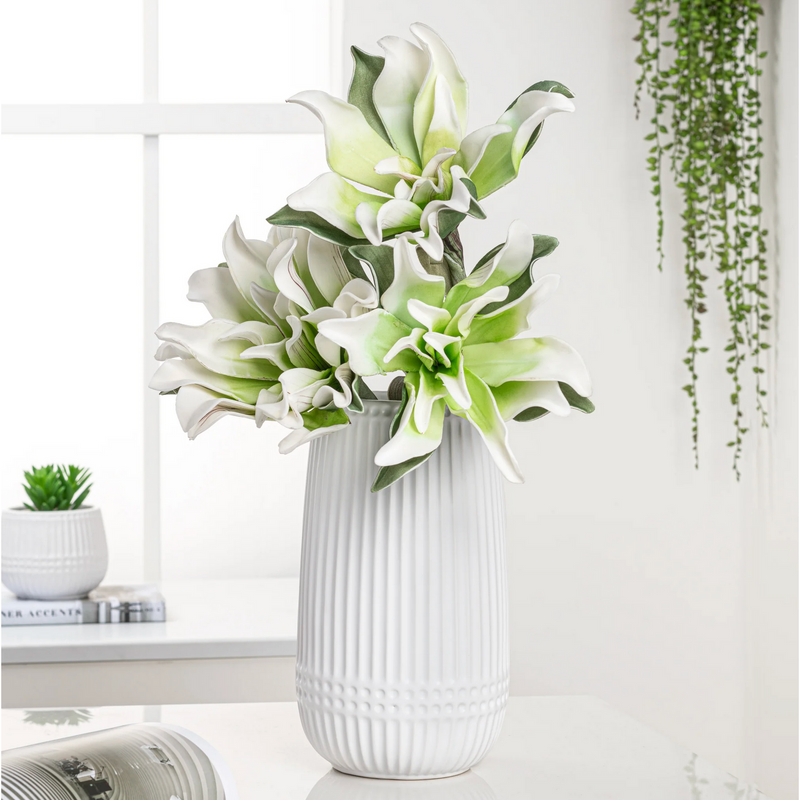 Aurora Ribbed Dot Vase - 9.5h"