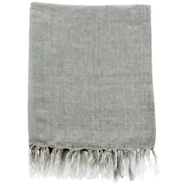 Lina Linen Throw - Flint Grey