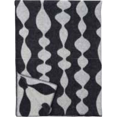 Margaret Rose Wool Throw, black / grey