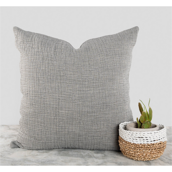 Crinkle Cushion - Charcoal 20"