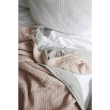 Crinkle Bed Cover - Grey/Pink