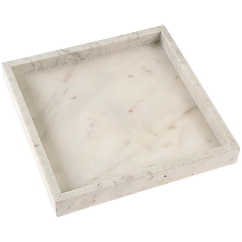 Square Marble Tray - Cream