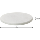 Marble Coasters Round White Set of Four