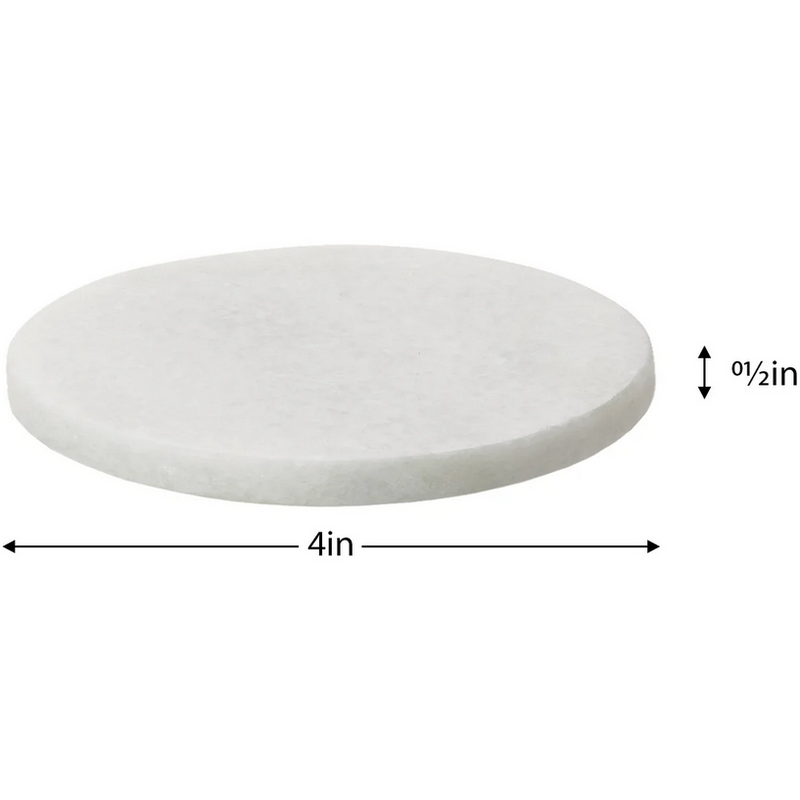 Marble Coasters Round White Set of Four