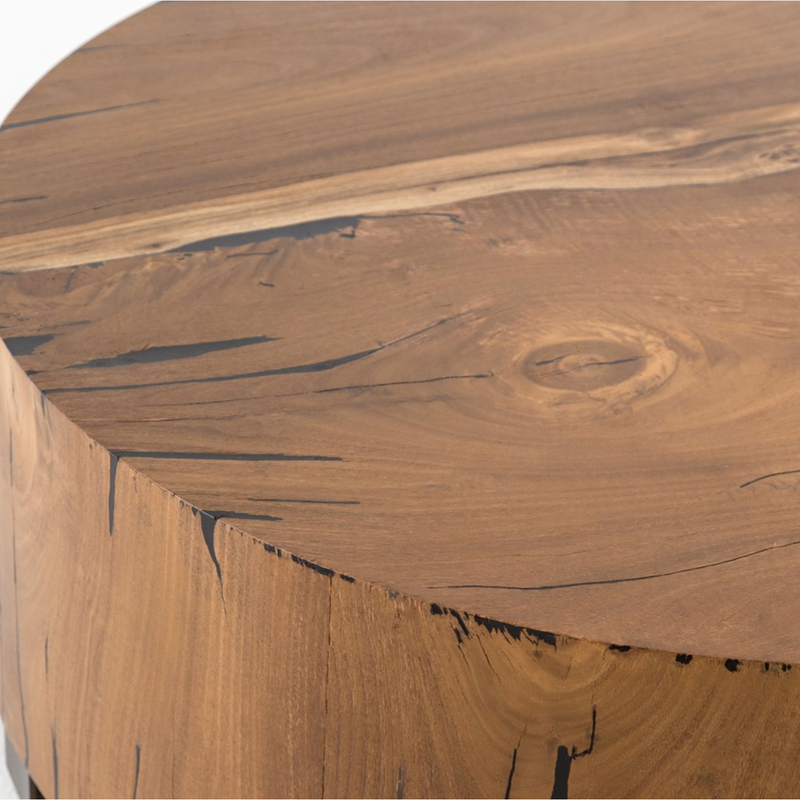 Hudson Round End Table - Natural Yukas